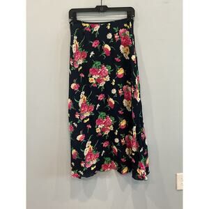 NEW Vintage Ralph Lauren Silk Midi Skirt Size XS Easter Spring Floral Cottage